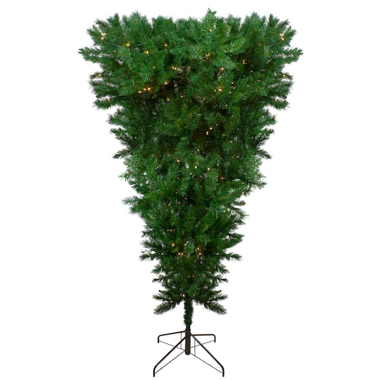 9ft. Pre-lit Sugar Pine Upside Down Artificial Christmas Tree, Clear LED Lights